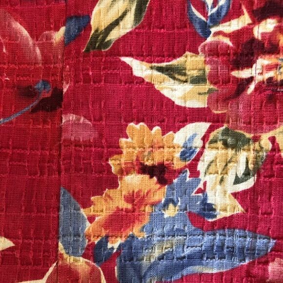 Coldwater Creek Red Floral Print Cotton Cottagecore Jacket Size PM - Picture 6 of 14